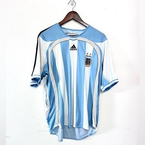 Adidas Argentina Light Blue and White Striped Jersey / Two Stars